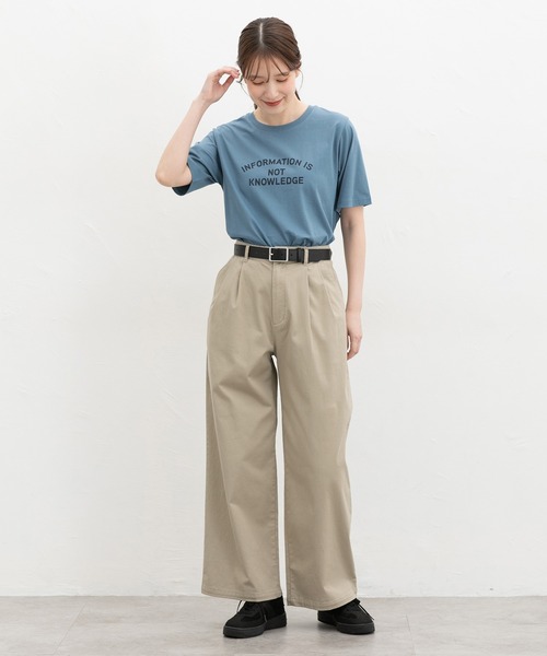 Honeys(ハニーズ)の「【接触冷感・ひんやりコットン】ひんやり綿ロゴTシャツ(Tシャツ/カットソー・レディース・ブルー/ブラック/ダークブラウン/オフホワイト/ダークオレンジ・S/M/LL/L)」の21枚目の写真