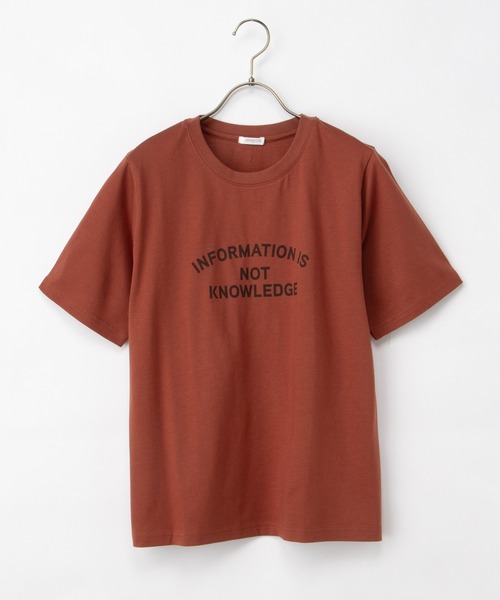 Honeys(ハニーズ)の「【接触冷感・ひんやりコットン】ひんやり綿ロゴTシャツ(Tシャツ/カットソー・レディース・ブルー/ブラック/ダークブラウン/オフホワイト/ダークオレンジ・S/M/LL/L)」の9枚目の写真