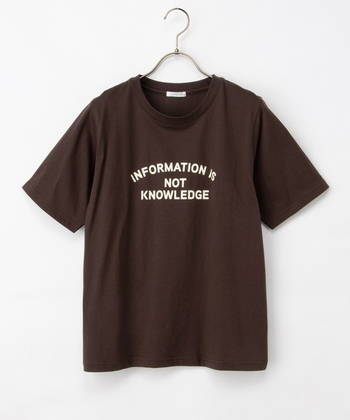 Honeys(ハニーズ)の「【接触冷感・ひんやりコットン】ひんやり綿ロゴTシャツ(Tシャツ/カットソー・レディース・ブルー/ブラック/ダークブラウン/オフホワイト/ダークオレンジ・S/M/LL/L)」の11枚目の写真