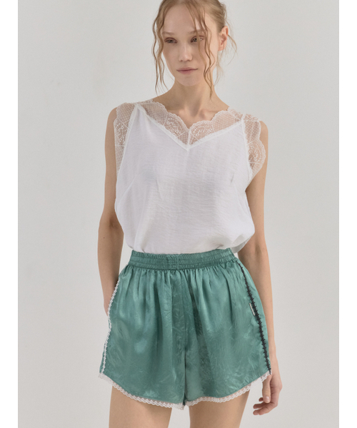Sorry,Too Much Love(ソーリートゥーマッチラブ)の「Fluid Texture Lounge Shorts_Green(その他パンツ・レディース・その他・FREE)」の2枚目の写真