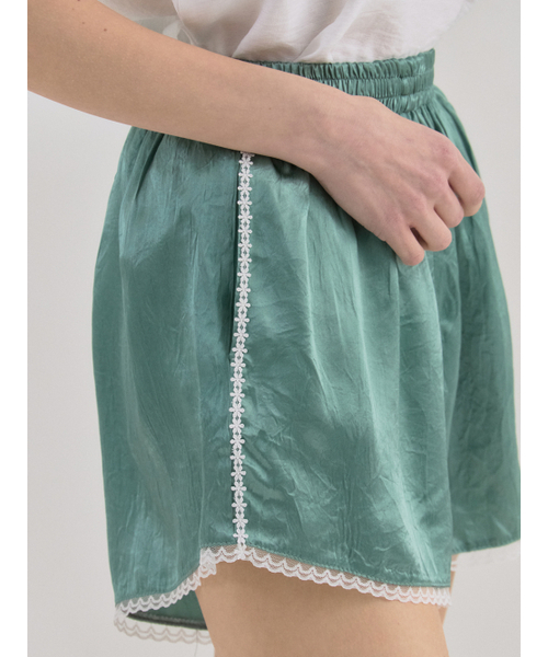 Sorry,Too Much Love(ソーリートゥーマッチラブ)の「Fluid Texture Lounge Shorts_Green(その他パンツ・レディース・その他・FREE)」の5枚目の写真