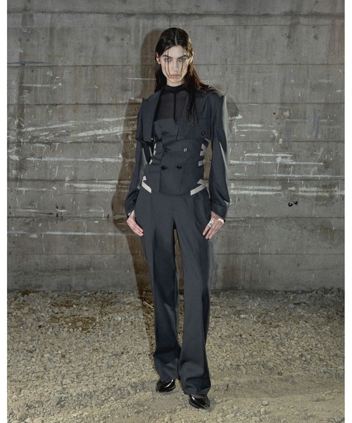 JOHN LAWRENCE SULLIVAN（ジョンローレンスサリバン）の「WOOL DOBBY CORSET JACKET（テーラードジャケット・レディース・ブラック・SMALL）」の5枚目の写真