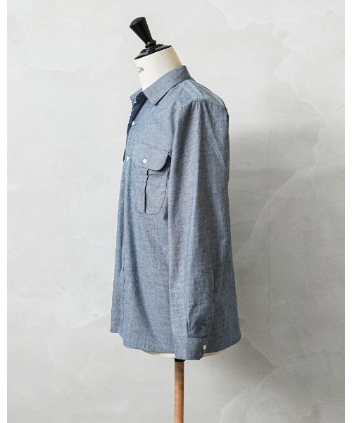 MILITARY(ミリタリー)の「実物 新品 デッドストック イタリア軍 シャンブレー ワークシャツ MADE BY Imatex(シャツ/ブラウス・メンズ・ブルー・M)」の3枚目の写真