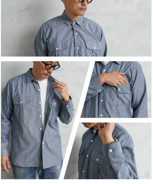 MILITARY(ミリタリー)の「実物 新品 デッドストック イタリア軍 シャンブレー ワークシャツ MADE BY Imatex(シャツ/ブラウス・メンズ・ブルー・M)」の6枚目の写真