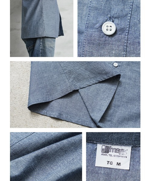 MILITARY(ミリタリー)の「実物 新品 デッドストック イタリア軍 シャンブレー ワークシャツ MADE BY Imatex(シャツ/ブラウス・メンズ・ブルー・M)」の8枚目の写真