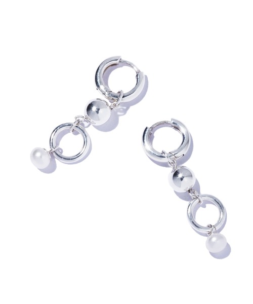 quip queint（クイップクエイント）の「【quip queint】satellite pierce/サテライト ピアス シルバー 淡水パール（ピアス（両耳用）・レディース・シルバー・FREE）」の4枚目の写真