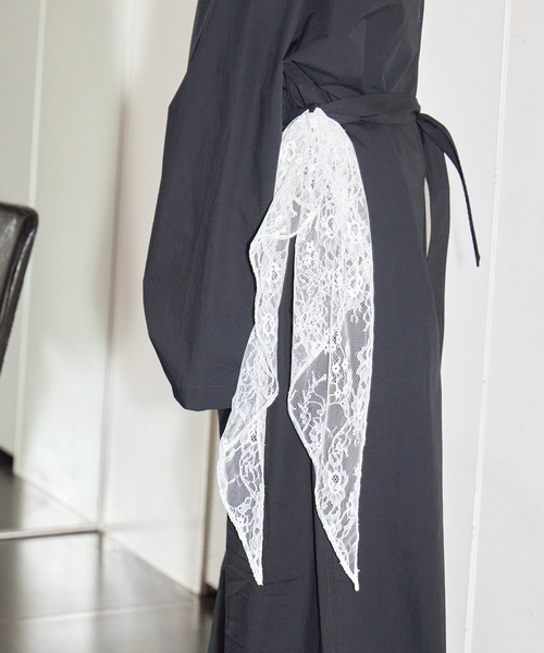 CITYSHOP(シティーショップ)の「《追加2》LACE スカーフ(バンダナ/スカーフ・レディース・ホワイト/ブラック・FREE)」の7枚目の写真