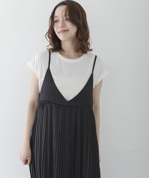 URBAN RESEARCH Sonny Label(アーバンリサーチサニーレーベル)の「『WEB限定』Tシャツ×プリーツキャミワンピース SET(ワンピース・レディース・グレー/ブラック・FREE)」の3枚目の写真