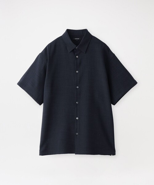 LOVELESS(ラブレス)の「リネンライクハーフスリーブシャツ(シャツ/ブラウス・メンズ・ブルー系その他2/ライトベージュ/ネイビー/ブラック・S/L/M)」の3枚目の写真