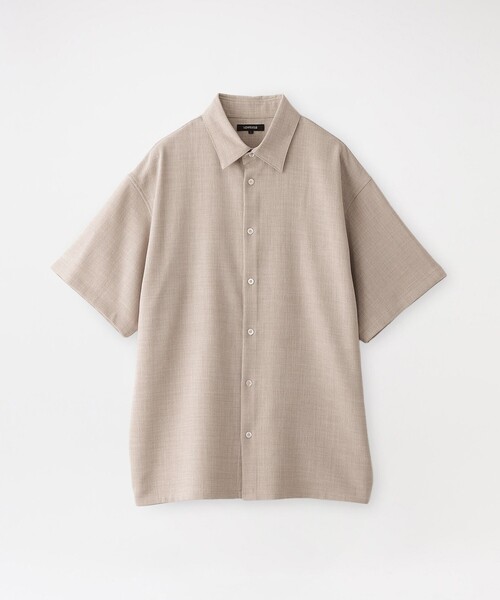 LOVELESS(ラブレス)の「リネンライクハーフスリーブシャツ(シャツ/ブラウス・メンズ・ブルー系その他2/ライトベージュ/ネイビー/ブラック・S/L/M)」の2枚目の写真