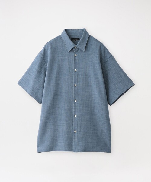LOVELESS(ラブレス)の「リネンライクハーフスリーブシャツ(シャツ/ブラウス・メンズ・ブルー系その他2/ライトベージュ/ネイビー/ブラック・S/L/M)」の4枚目の写真