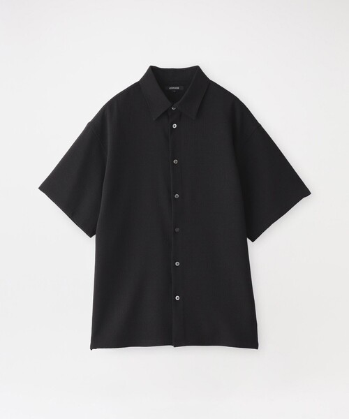 LOVELESS(ラブレス)の「リネンライクハーフスリーブシャツ(シャツ/ブラウス・メンズ・ブルー系その他2/ライトベージュ/ネイビー/ブラック・S/L/M)」の1枚目の写真