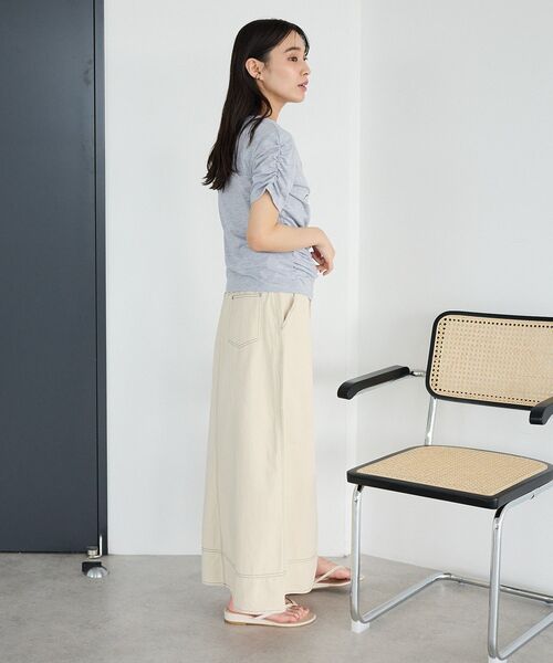 CRAFT STANDARD BOUTIQUE(クラフトスタンダードブティック)の「シャーリングプリントTシャツ(Tシャツ/カットソー・レディース・杢グレー/オフホワイト・FREE)」の13枚目の写真