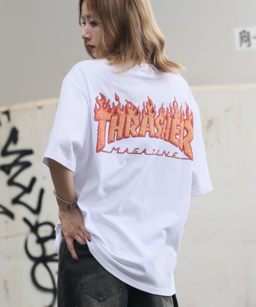 THRASHER/スラッシャー】3Dファブリック バックプリント ロゴTシャツ