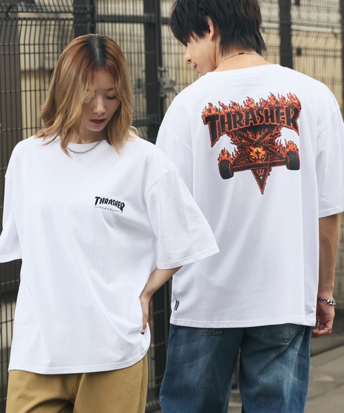 THRASHER(スラッシャー)の「【THRASHER/スラッシャー】3Dファブリック バックプリント ロゴTシャツ(Tシャツ/カットソー・メンズ・ホワイト系1/ブラック系1/ホワイト系2/ブラック系2・L/M/LL)」の2枚目の写真