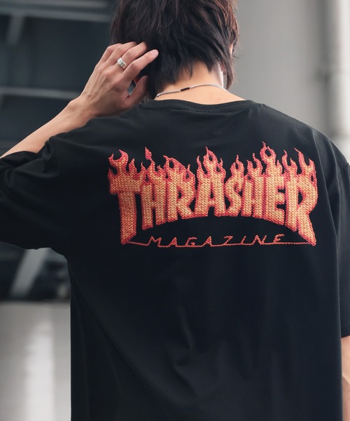 THRASHER/スラッシャー】3Dファブリック バックプリント ロゴTシャツ