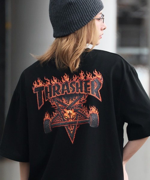 THRASHER(スラッシャー)の「【THRASHER/スラッシャー】3Dファブリック バックプリント ロゴTシャツ(Tシャツ/カットソー・メンズ・ホワイト系1/ブラック系1/ホワイト系2/ブラック系2・L/M/LL)」の4枚目の写真