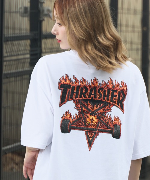 THRASHER(スラッシャー)の「【THRASHER/スラッシャー】3Dファブリック バックプリント ロゴTシャツ(Tシャツ/カットソー・メンズ・ホワイト系1/ブラック系1/ホワイト系2/ブラック系2・L/M/LL)」の11枚目の写真