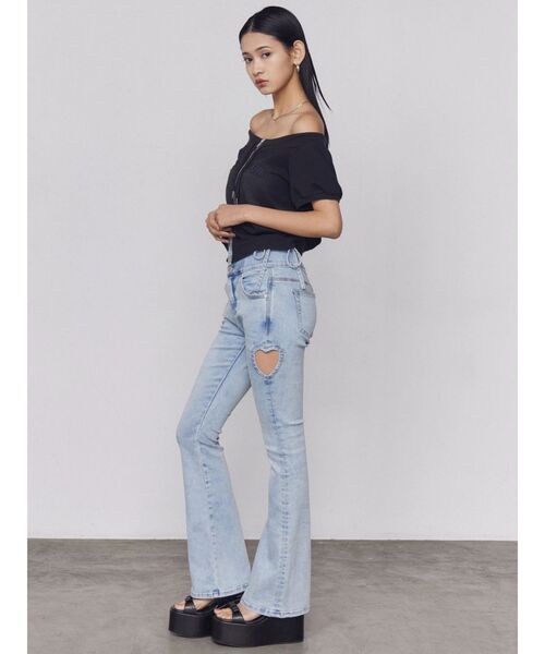 EMODA(エモダ)の「リボンウェッジサンダル(サンダル・レディース・ブラック/アイボリー・MEDIUM/SMALL/LARGE)」の10枚目の写真