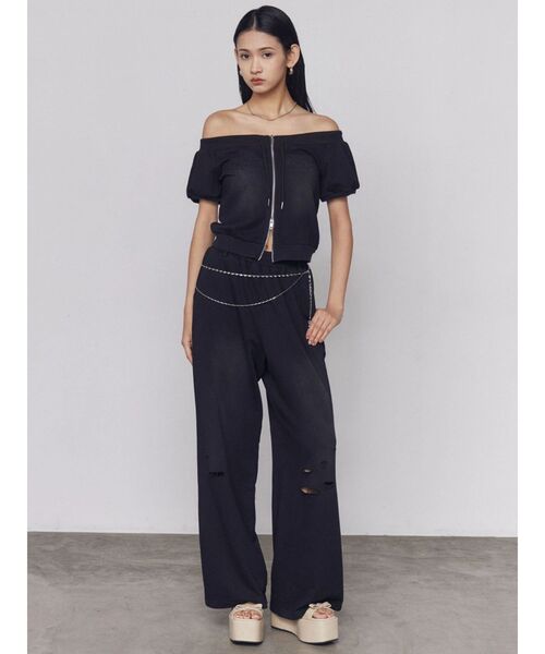 EMODA(エモダ)の「リボンウェッジサンダル(サンダル・レディース・ブラック/アイボリー・MEDIUM/SMALL/LARGE)」の13枚目の写真