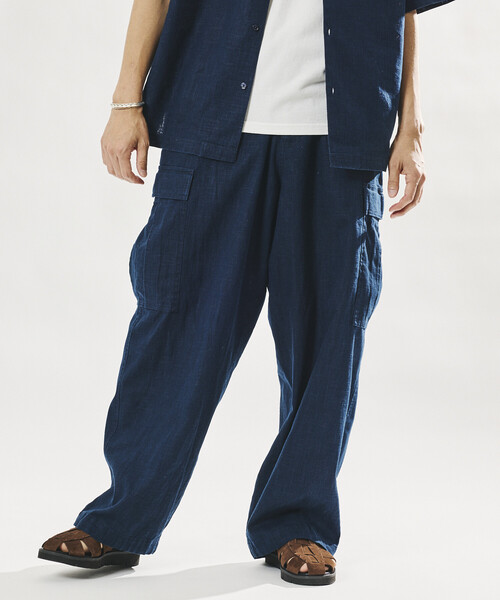 セール】LINEN COTTON EASY CARGO PANTS/リネンコットン イージー