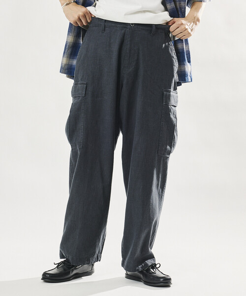 セール】LINEN COTTON EASY CARGO PANTS/リネンコットン イージー