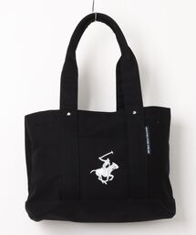【BEVERLY HILLS POLO CLUB / ビバリーヒルズポロクラブ】16ozキャンバスロゴ刺繍 ミドルサイズ トートバッグ
