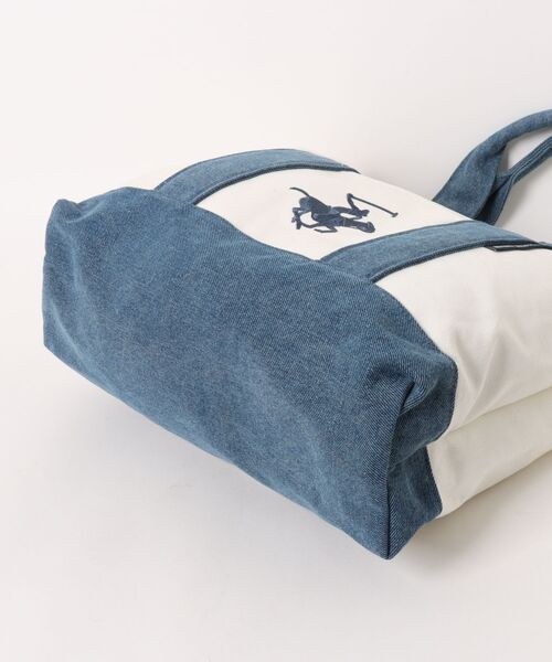 BEVERLY HILLS POLO CLUB(ビバリーヒルズポロクラブ)の「【BEVERLY HILLS POLO CLUB / ビバリーヒルズポロクラブ】16ozキャンバスロゴ刺繍 ミドルサイズ トートバッグ(トートバッグ・レディース・ホワイト系3/ブラック/ホワイト系1/ホワイト系2・FREE)」の6枚目の写真