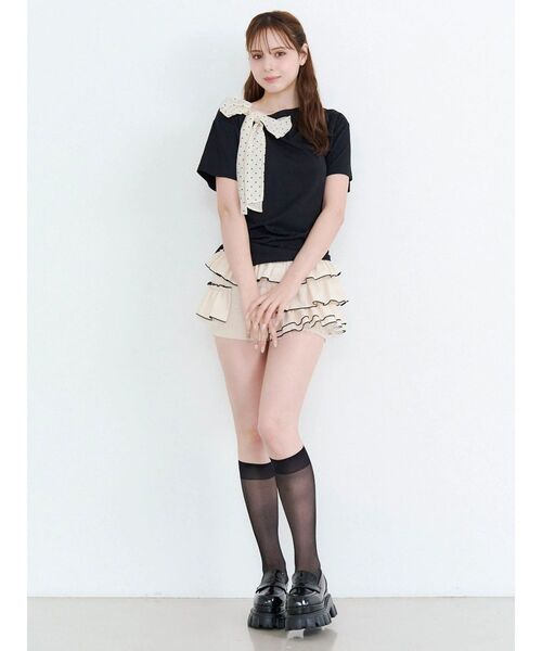 CALNAMUR(カルナムール)の「リボン付きTシャツ(Tシャツ/カットソー・レディース・グレー/イエロー/ブラック・FREE)」の14枚目の写真