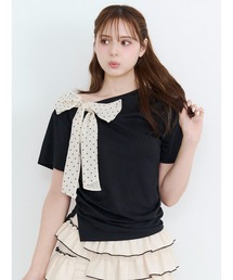 CALNAMUR | リボン付きTシャツ(Tシャツ/カットソー)