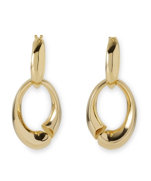 LANVIN en Bleu（ランバンオンブルー）の「シェル オーバルモチーフ フープピアス（ピアス（両耳用）・レディース・シルバー/ゴールド・ONE SIZE）」の8枚目の写真