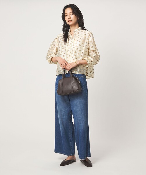 green label relaxing(グリーンレーベルリラクシング)の「ジャガード シャツ(シャツ/ブラウス・レディース・ブラック/オフホワイト・FREE)」の5枚目の写真