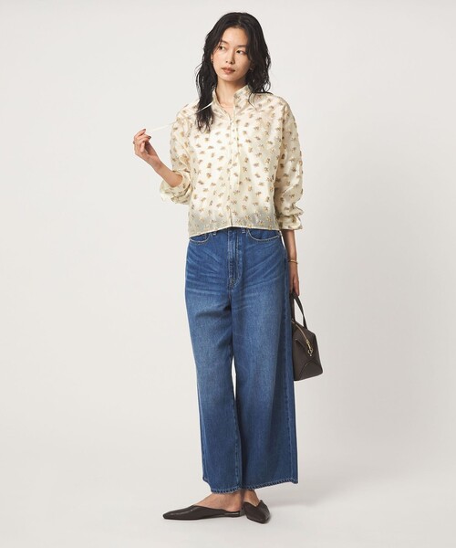 green label relaxing(グリーンレーベルリラクシング)の「ジャガード シャツ(シャツ/ブラウス・レディース・ブラック/オフホワイト・FREE)」の6枚目の写真