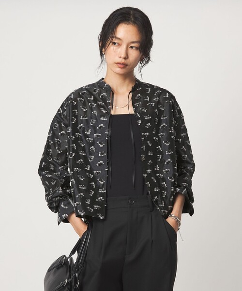 green label relaxing(グリーンレーベルリラクシング)の「ジャガード シャツ(シャツ/ブラウス・レディース・ブラック/オフホワイト・FREE)」の7枚目の写真