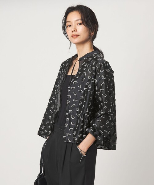 green label relaxing(グリーンレーベルリラクシング)の「ジャガード シャツ(シャツ/ブラウス・レディース・ブラック/オフホワイト・FREE)」の8枚目の写真