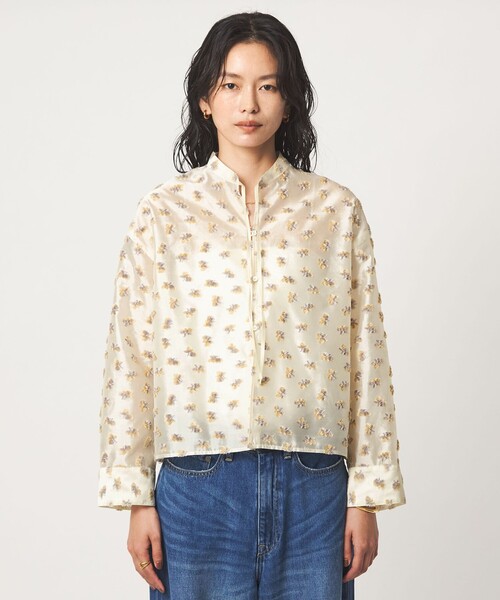 green label relaxing(グリーンレーベルリラクシング)の「ジャガード シャツ(シャツ/ブラウス・レディース・ブラック/オフホワイト・FREE)」の11枚目の写真