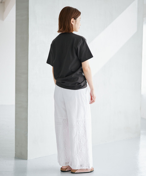 IENA（イエナ）の「《/手洗い可》ENパッチワークレースイージーパンツ（その他パンツ・レディース・ブラック/ホワイト・38/36）」の7枚目の写真