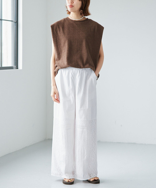 IENA（イエナ）の「《/手洗い可》ENパッチワークレースイージーパンツ（その他パンツ・レディース・ブラック/ホワイト・38/36）」の13枚目の写真
