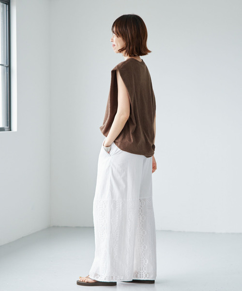 IENA（イエナ）の「《/手洗い可》ENパッチワークレースイージーパンツ（その他パンツ・レディース・ブラック/ホワイト・38/36）」の14枚目の写真