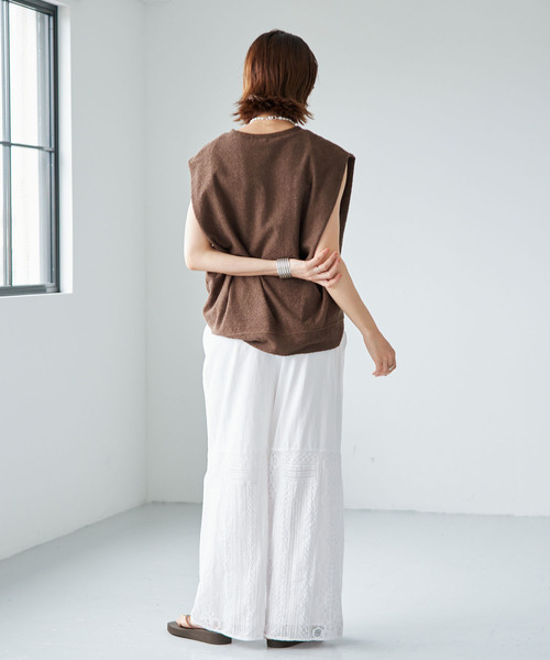IENA（イエナ）の「《/手洗い可》ENパッチワークレースイージーパンツ（その他パンツ・レディース・ブラック/ホワイト・38/36）」の15枚目の写真