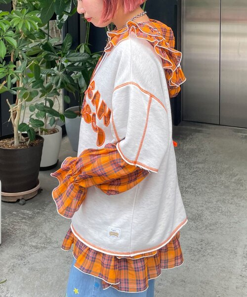 HELLO.SANFRANCISCO(ハローサンフランシスコ)の「【HELLO.SANFRANCISCO/ハローサンフランシスコ】2WAYハロサンカットアウト半袖TEE(Tシャツ/カットソー・レディース・ピンク/ライトグレー/ブルー・ONE SIZE)」の5枚目の写真