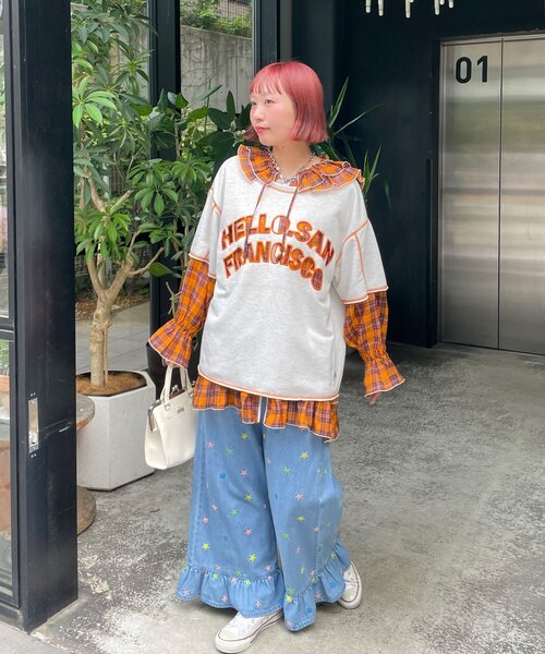 HELLO.SANFRANCISCO(ハローサンフランシスコ)の「【HELLO.SANFRANCISCO/ハローサンフランシスコ】2WAYハロサンカットアウト半袖TEE(Tシャツ/カットソー・レディース・ピンク/ライトグレー/ブルー・ONE SIZE)」の7枚目の写真
