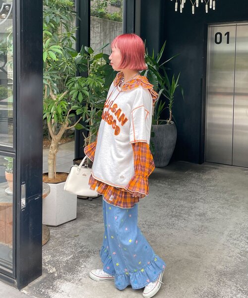 HELLO.SANFRANCISCO(ハローサンフランシスコ)の「【HELLO.SANFRANCISCO/ハローサンフランシスコ】2WAYハロサンカットアウト半袖TEE(Tシャツ/カットソー・レディース・ピンク/ライトグレー/ブルー・ONE SIZE)」の8枚目の写真