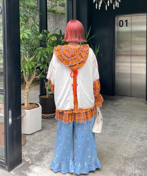 HELLO.SANFRANCISCO(ハローサンフランシスコ)の「【HELLO.SANFRANCISCO/ハローサンフランシスコ】2WAYハロサンカットアウト半袖TEE(Tシャツ/カットソー・レディース・ピンク/ライトグレー/ブルー・ONE SIZE)」の9枚目の写真