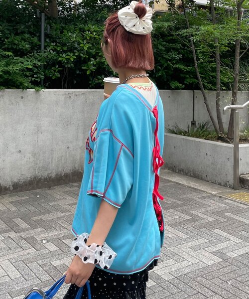 HELLO.SANFRANCISCO(ハローサンフランシスコ)の「【HELLO.SANFRANCISCO/ハローサンフランシスコ】2WAYハロサンカットアウト半袖TEE(Tシャツ/カットソー・レディース・ピンク/ライトグレー/ブルー・ONE SIZE)」の12枚目の写真