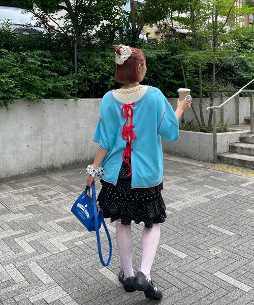 HELLO.SANFRANCISCO(ハローサンフランシスコ)の「【HELLO.SANFRANCISCO/ハローサンフランシスコ】2WAYハロサンカットアウト半袖TEE(Tシャツ/カットソー・レディース・ピンク/ライトグレー/ブルー・ONE SIZE)」の16枚目の写真