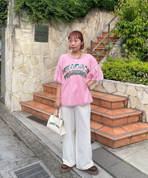 HELLO.SANFRANCISCO(ハローサンフランシスコ)の「【HELLO.SANFRANCISCO/ハローサンフランシスコ】2WAYハロサンカットアウト半袖TEE(Tシャツ/カットソー・レディース・ピンク/ライトグレー/ブルー・ONE SIZE)」の21枚目の写真