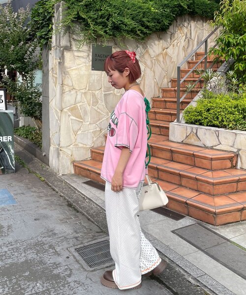 HELLO.SANFRANCISCO(ハローサンフランシスコ)の「【HELLO.SANFRANCISCO/ハローサンフランシスコ】2WAYハロサンカットアウト半袖TEE(Tシャツ/カットソー・レディース・ピンク/ライトグレー/ブルー・ONE SIZE)」の22枚目の写真