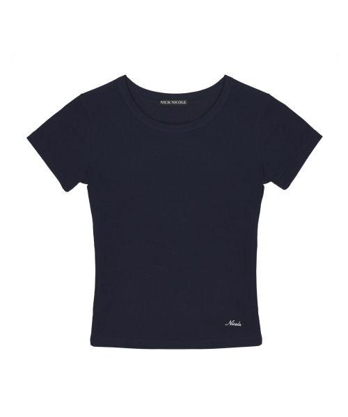 NICK&NICOLE(ニックアンドニコール)の「ESSENTIAL SLIM HALF TOP_NAVY(Tシャツ/カットソー・レディース・その他・FREE)」の1枚目の写真