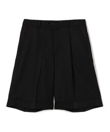 ウールポリエステルツイル バレルワイドショートパンツ